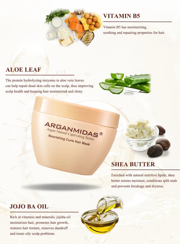 ماسك مو تقويت كننده موهاي فر آرگان میداس 300 ميل